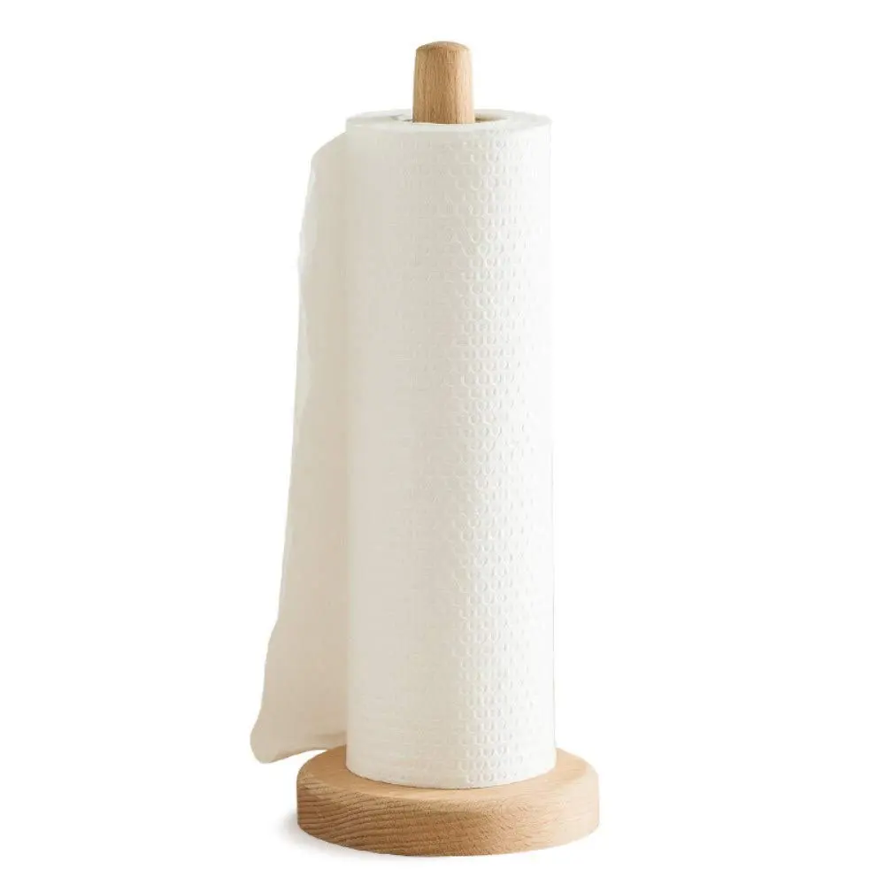 Custom Wooden Paper Towel Holder Standing Paperless Towel Dispenser Kitchen Napkin Organizer Bamboo Dish Cloth Rack Holder