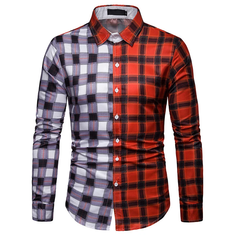 Latest Stylish Mens patchwork  Shirt striped custom  Men Shirt