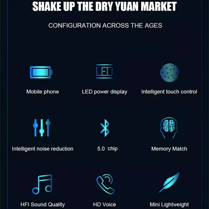 FREE SAMPLE F9 TWS Blue tooth Earphones Wireless Earbuds with Power Bank LED Battery Display Headphones Sound Quality Music