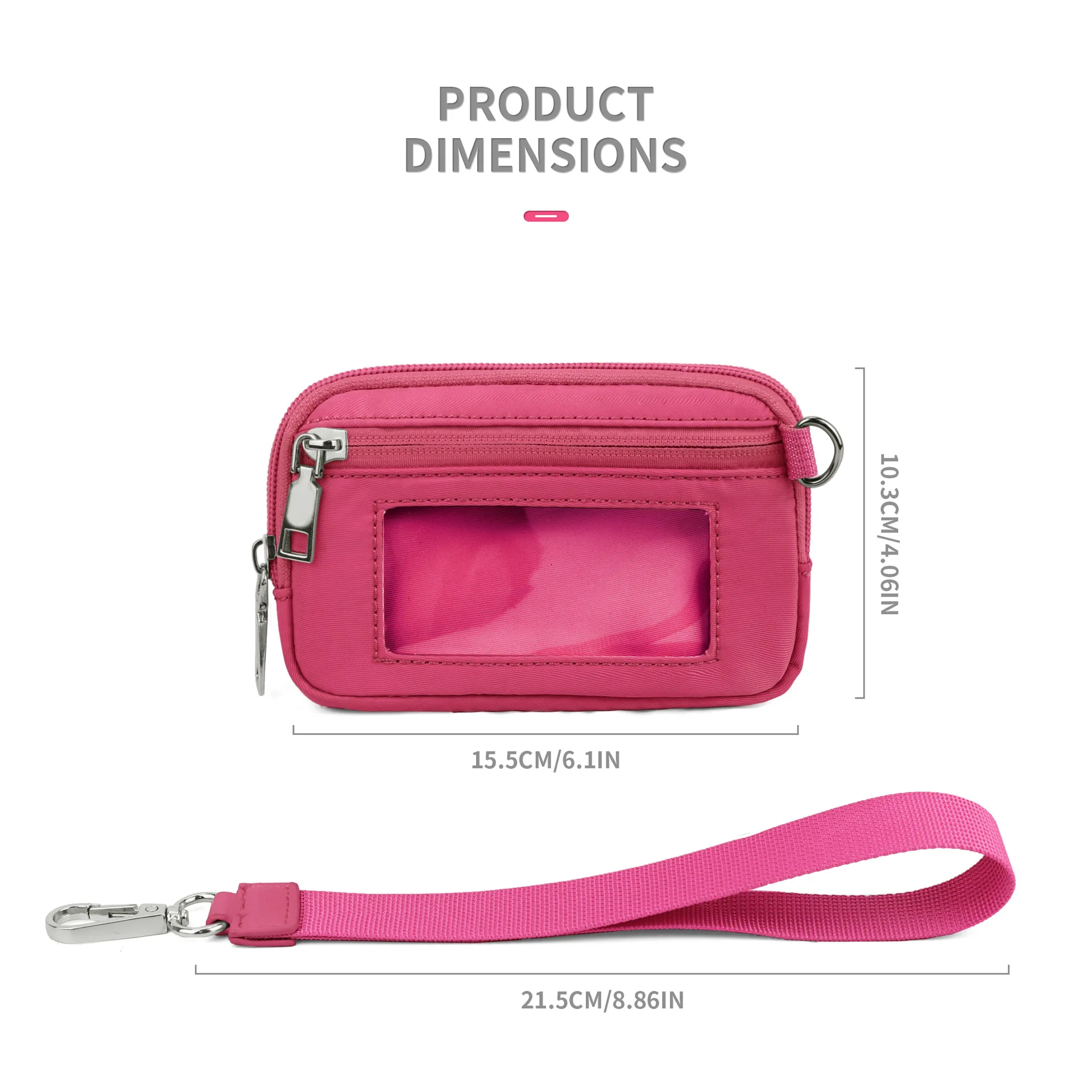 Mini Zip Around Portable Coin Purse Pocket Credit Card Holder Purse Keychain Bangle Wristlet Wallet for Women Men