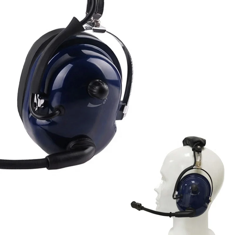 Aviation Headset Noise Cancelling Headphones Pilot Headset with PTT