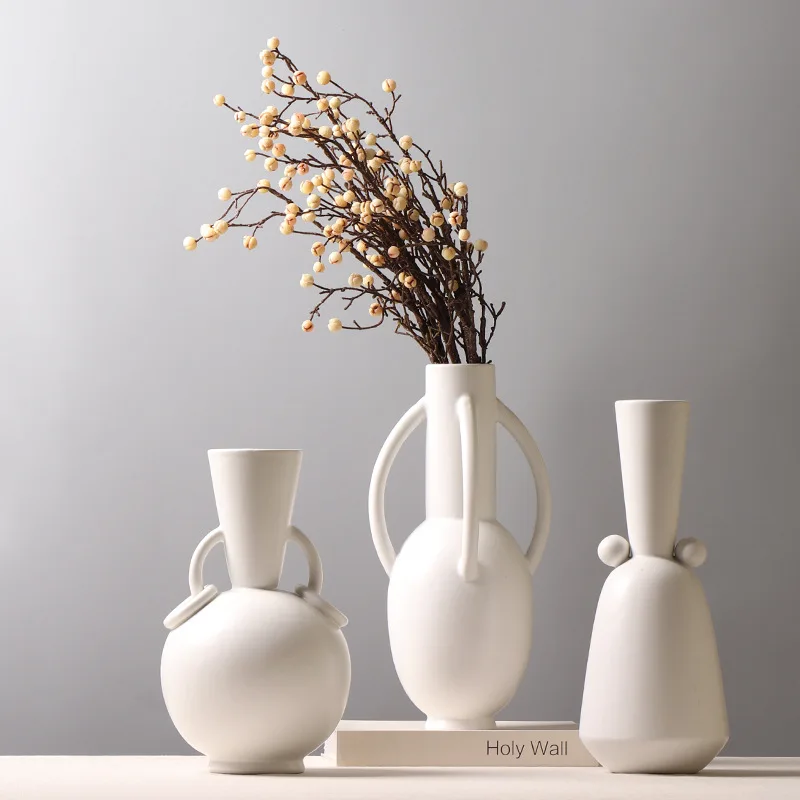 New Wabi-sabi Handmade Clay Vase Minimalist Home Decorative Ornaments Coarse pottery Rustic Retro Matte Ceramics Vase