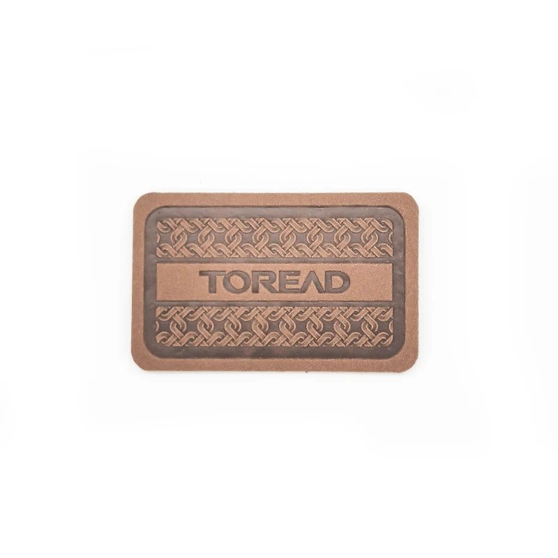 Custom Logo Jeans Self Adhesive Leather Label Garment Embossed Logo PU Leather Patch