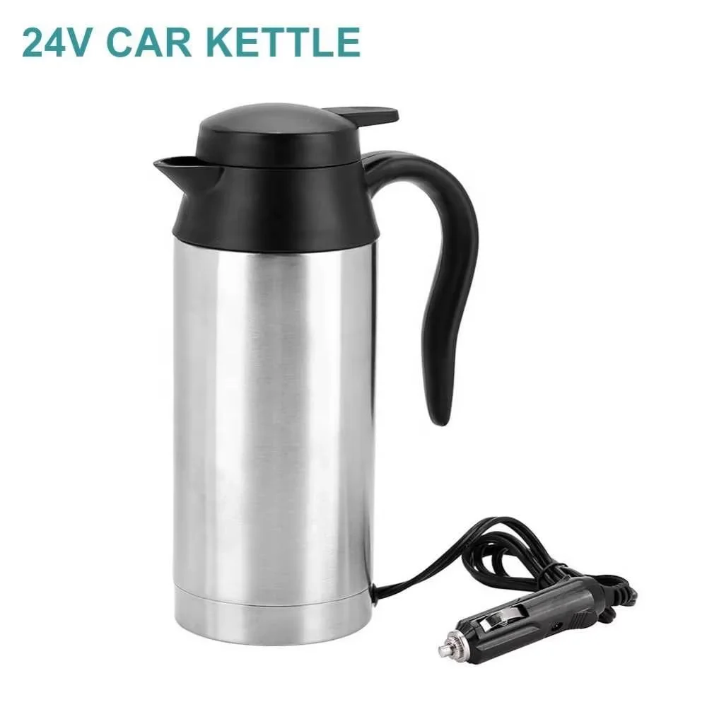 12V 24V Cigarette Lighter Plug Boiling Insulation Electric Heating Cup Kettle Stainless Steel Electric Car Kettles