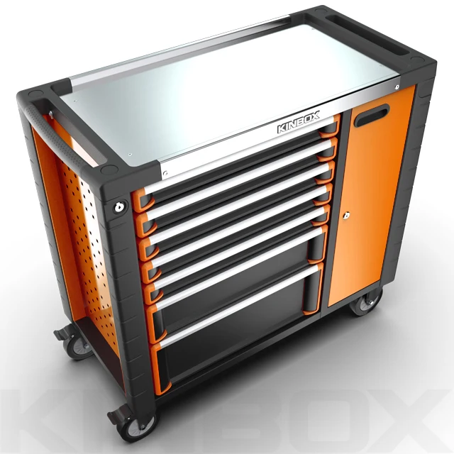 Ningbo Kinbox 8 ящиков, 38 дюймов, металлический ящик для инструментов с одним дверным шкафом