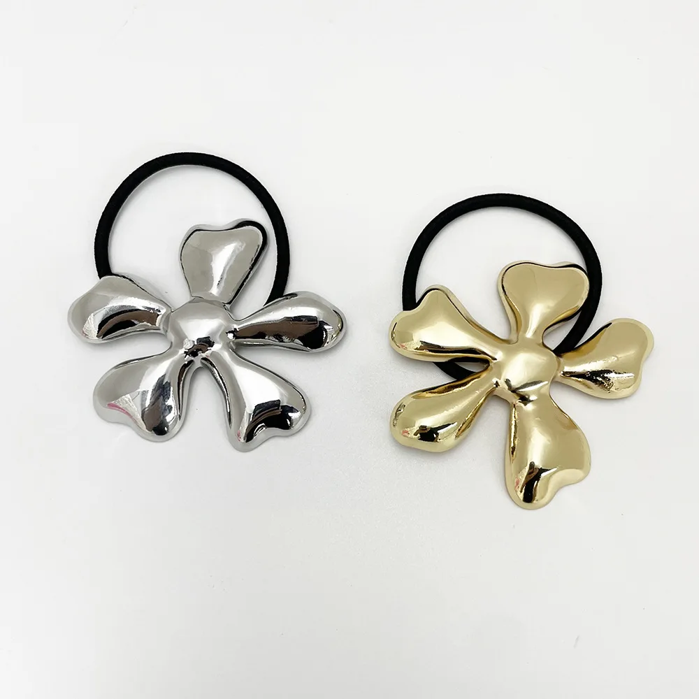 Wholesale Minimalist Cold Style Shell Headband Hair Accessories High Elastic Hair Ring Alloy Jewelry Rubber Band Horse Hair Rope