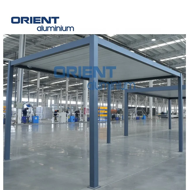 Modern waterproof outdoor pergola patio bioclimatic 3x3m 3x4m motorized Louver aluminum pergola meta