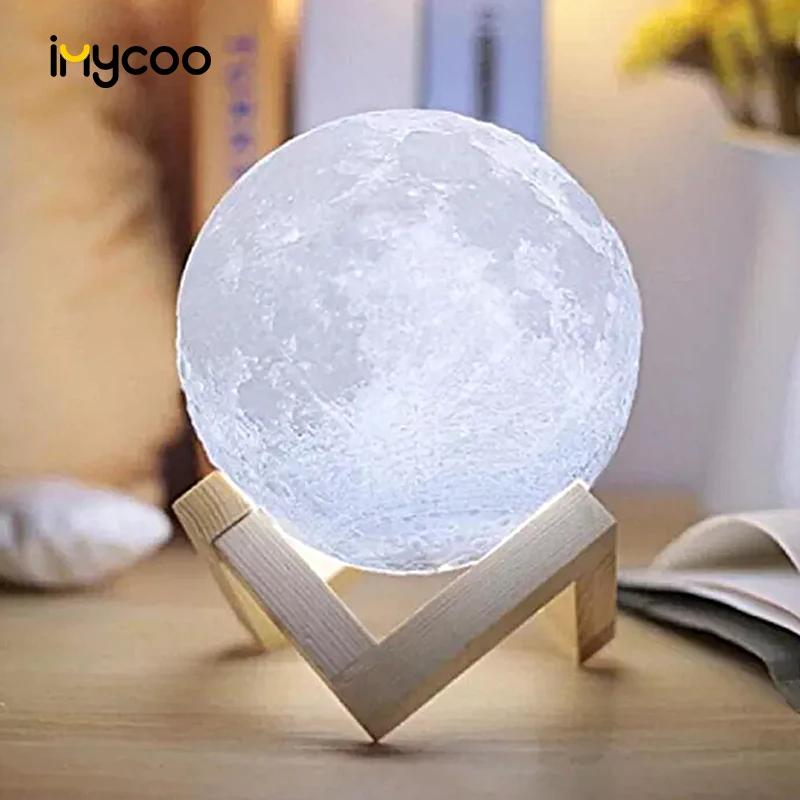 IMYCOO Best Seller Rechargeable Table 3D Moon Led Night Light For Home Custom Logo Mini Sunset Decoration Lamp For Bedroom