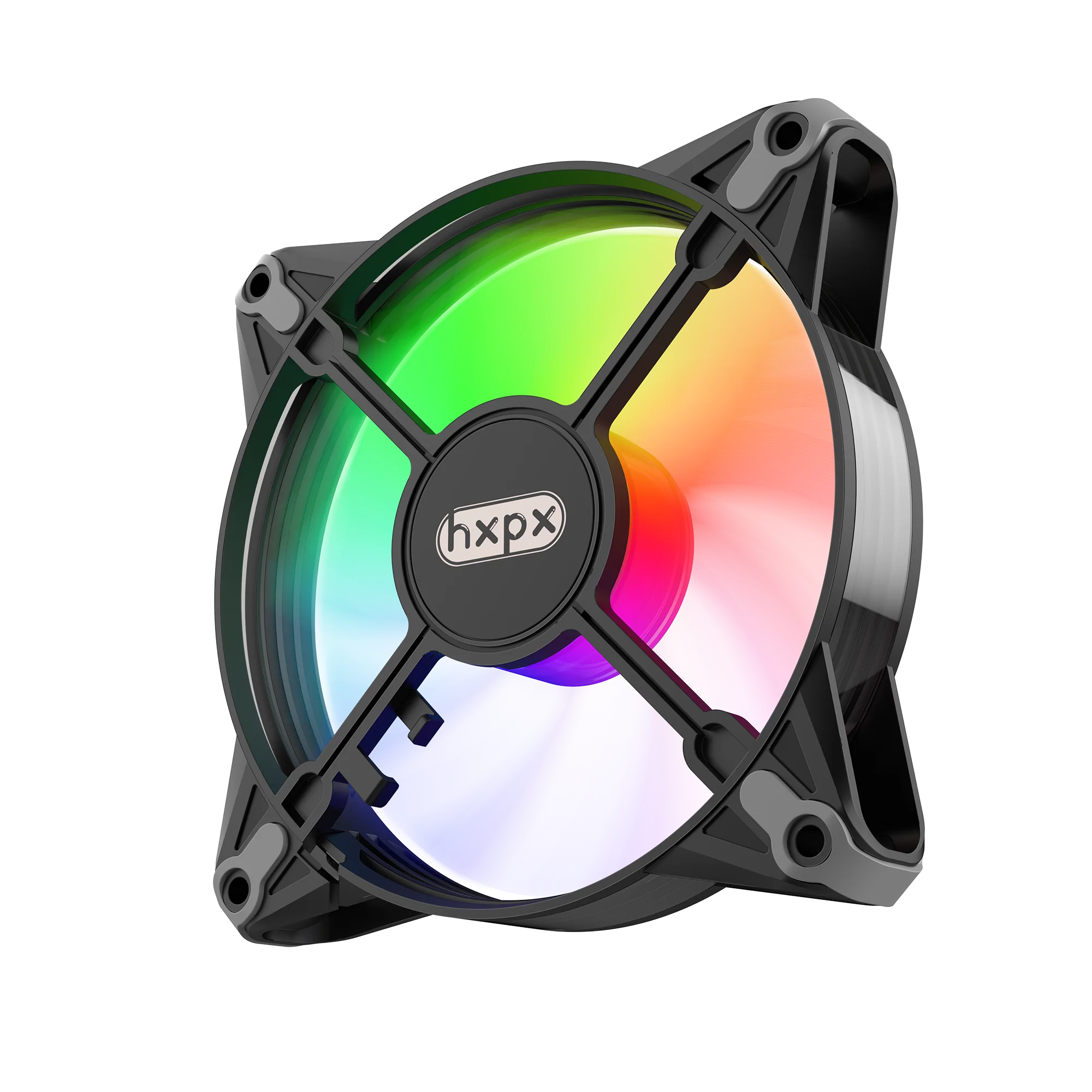 Wholesale OEM Icy frost-F-IF12 120mm BLACK Molex 4PIN RGB Case fan heatstick PC computer Cooling fan Fixed color Crystal LED