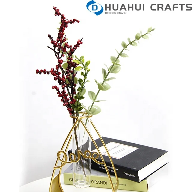 Artificial berries holly branch Christmas floral Spray  wholesale