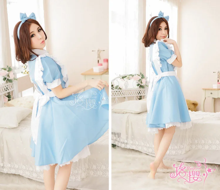 Halloween New Design Kid Alice fancy dress carnival Lolita Apron Maid Cosplay Dress Cosplay Costume