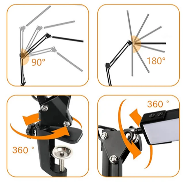 SML Three Grade Dimming Desk Light Office Study  LED Lamp with Timing Function Swing Arm Table Lamps