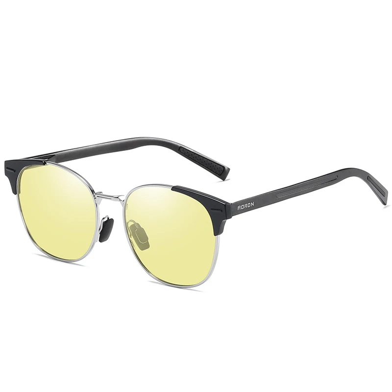 High quality fashion polarized photochromic UV400 night vision alloy aluminum magnesium sunglasses for man