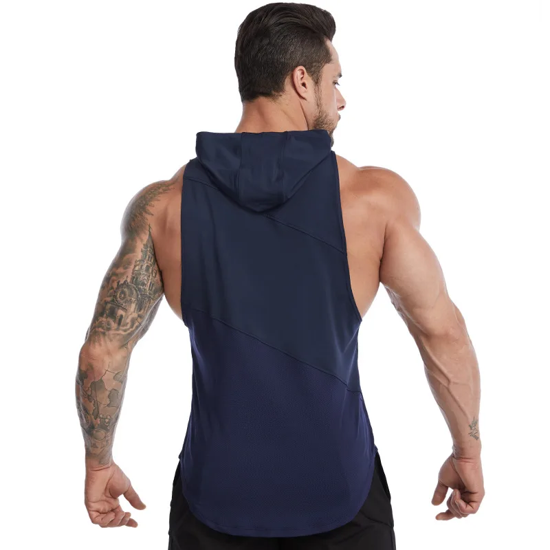 High quality mesh fabric top tank gym gym vest gym wear vest with heand