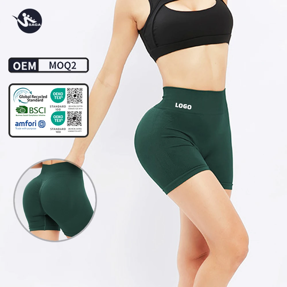 Summer  Hot Selling  Black Womens Stretch High Waist V Stitching Biker Short For Women