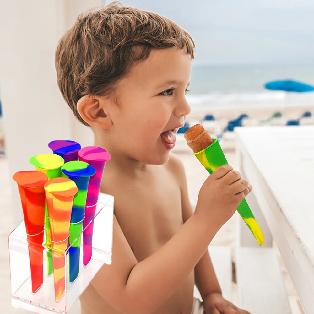 BHD набор из 6 высококачественных разноцветных многоразовых силиконовых формочек для мороженого без БФА