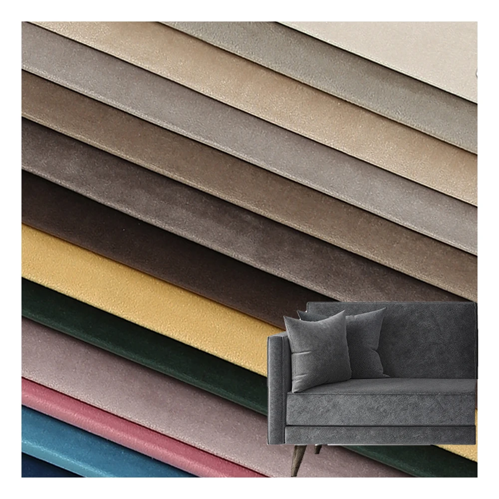 Solid and plain sofa fabric for furniture textile holland velvet upholstery  furniture waterproof GRS velvet sofa fabric