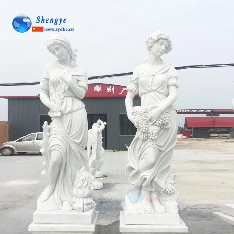Hot sale Natural Hand Carved Stone Statue Life Size Marble Statue of Naked Woman for Sale shengye brand