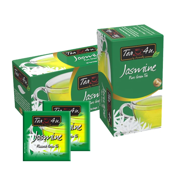 
Tea 4u Jasmine Flavored Green Tea Bag Single Chamber with Envelope 