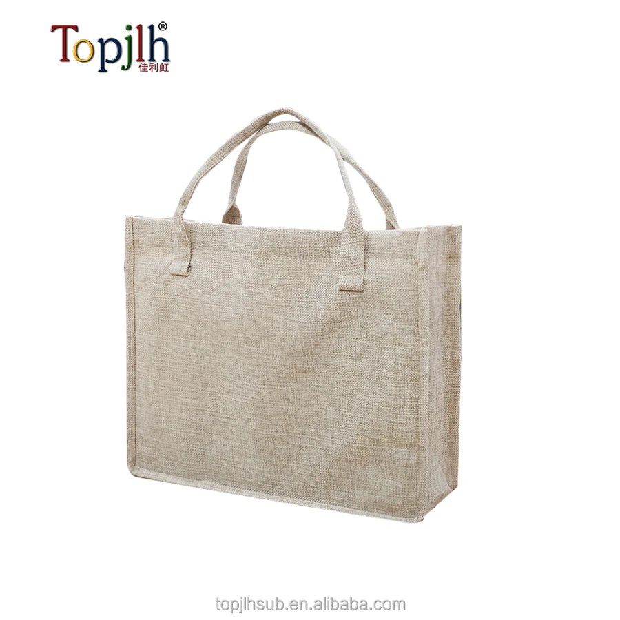2024 Latest Pocket Jute Tote Shopping Bag sublimation transfer printing wear proof TC+Canvas material personalized printing bags