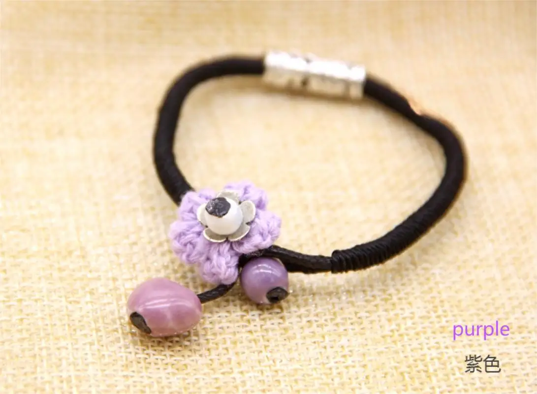 Ethnic Style Love Woven Flower Fashion Bracelet Female elbow ceramic loose bead jewelry wholesale