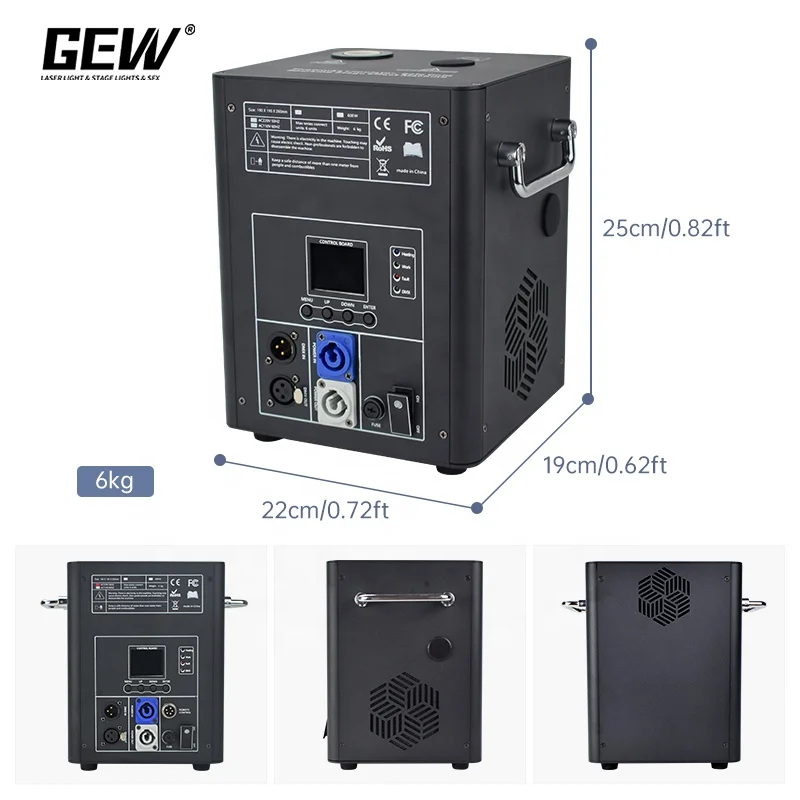 GEVV 2pcs 750w Cold Pyro Fireworks Spark Firework Machine DMX DJ Party With Flight Case