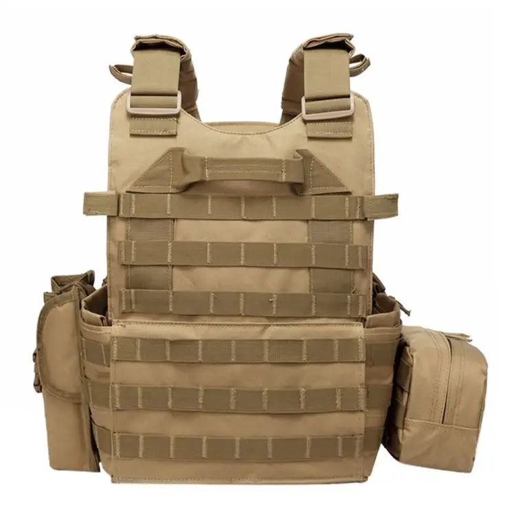 Gujia adjustable nylon Molle system modular operator tactical vest plate carrier vest with shoulder pad from stock