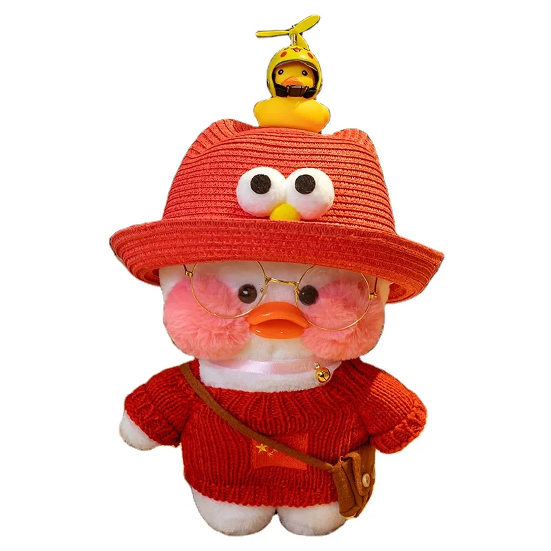 wholesales lalafanfan pink yellow duck kawaii christmas plush duck toy mimi cafe plush  mimi duck lalafanfan
