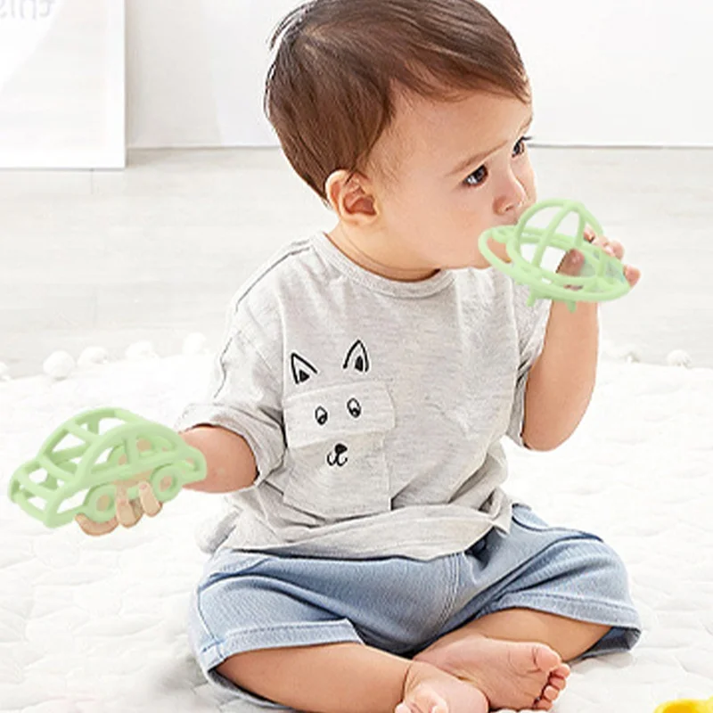 Popular Design Food Grade Silicone Teether UFO Shape Teething Chew Tooth Toys Baby Teethers For Toddler Children