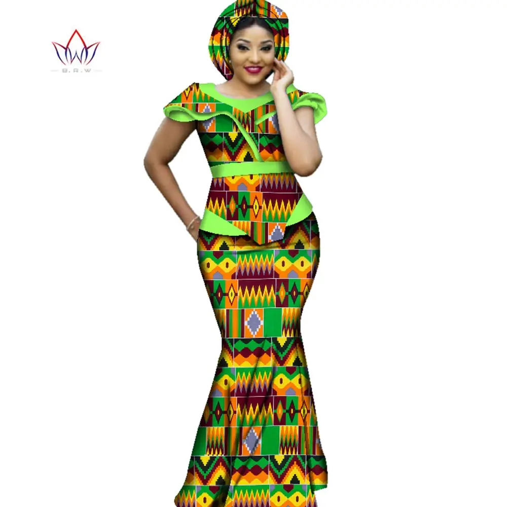 Hot Sale African Bazin Dresses Designs Dashiki Plus Size Women Africa Long Dress Party Dresses Women Set Clothing