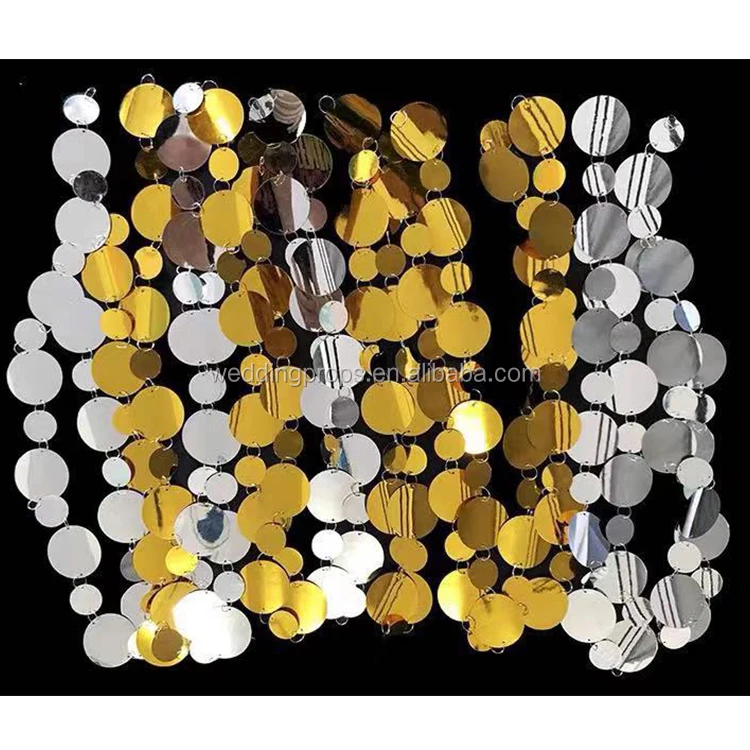 Gold Silver Wedding Trends Round Circle String Inspiration Ceiling Bling Decor