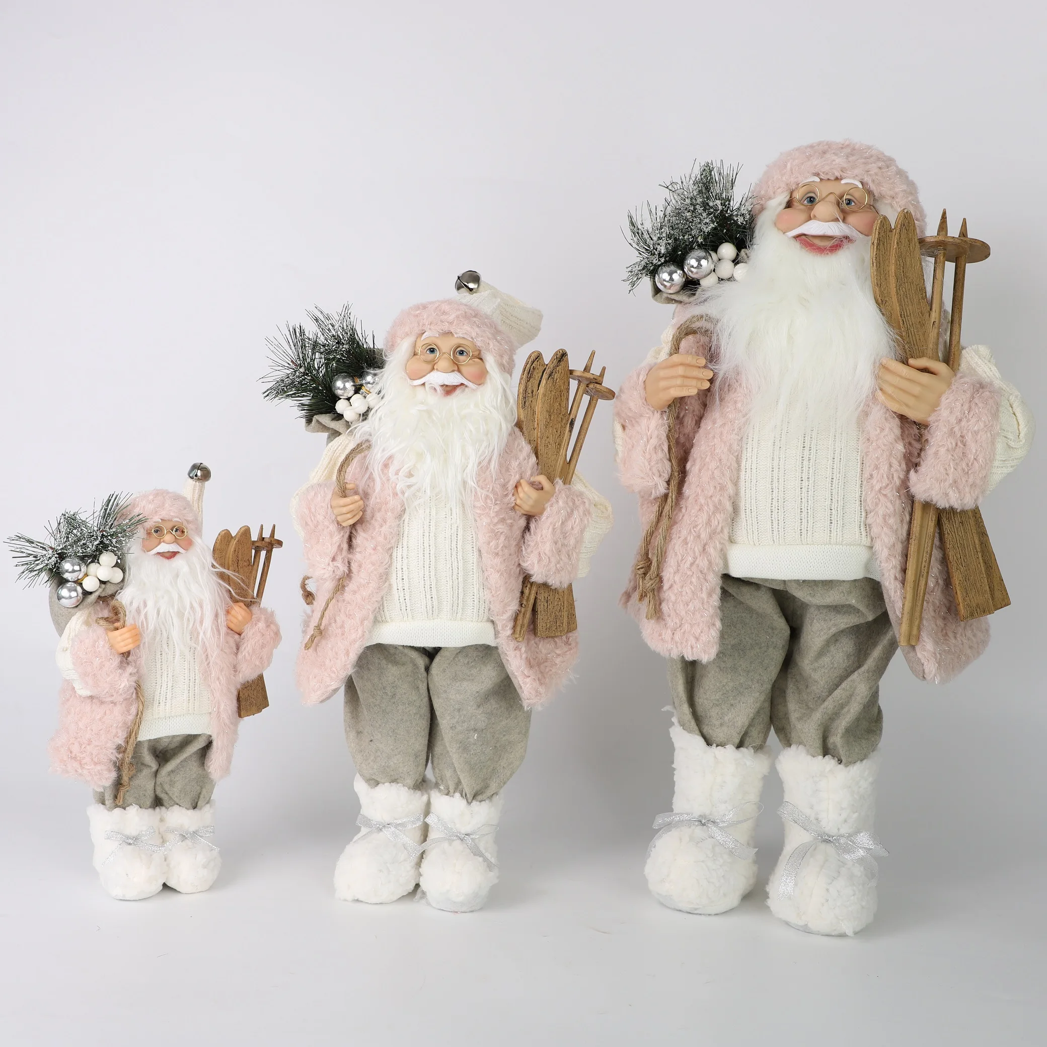 High Quality Best Selling Custom Cheap Factory Price Pink Christmas Santa Claus For Decoration