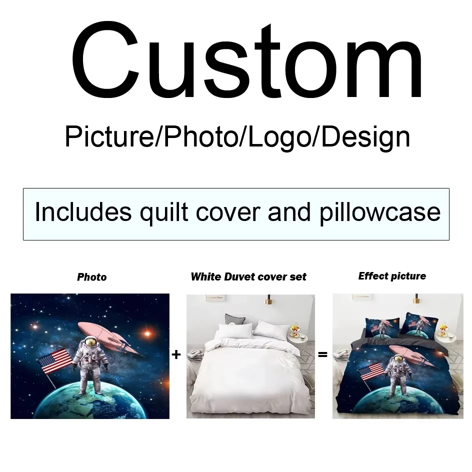 Personalized Customize Photo Logo Brand Image Duvet Cover Bedding sets Soft Quilt Cover and Pillowcases Single_Double_Queen_King