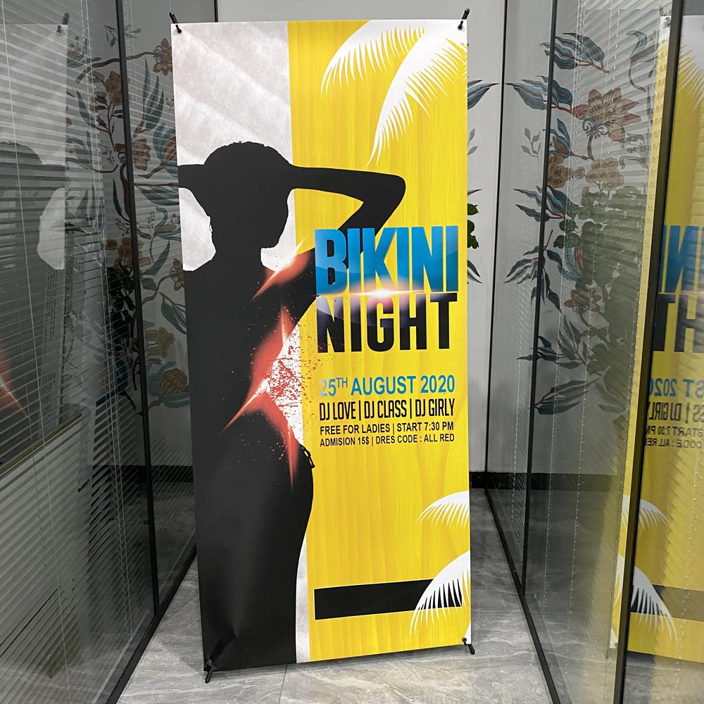 Factory custom high quality korea flex exhibition style adjustable metal x banner stand l banner 100 x 200 door frame x banner
