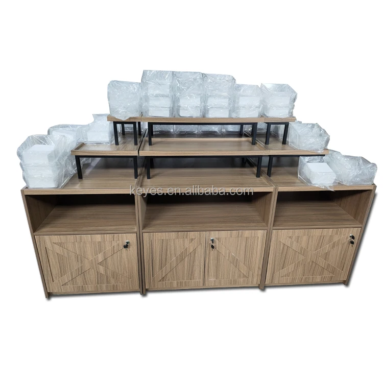 Supermarket Shelves Customized Retail Store Display Stand Wooden Candy Display Racks Commercial Promotional Display Cabinet Wood
