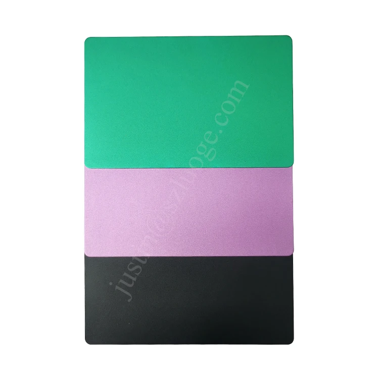 Custom Anodized Green Laser Engraved Business Aluminium Sandblasting Cards Personalized Blank Metal Gift Cards Metal Crafts