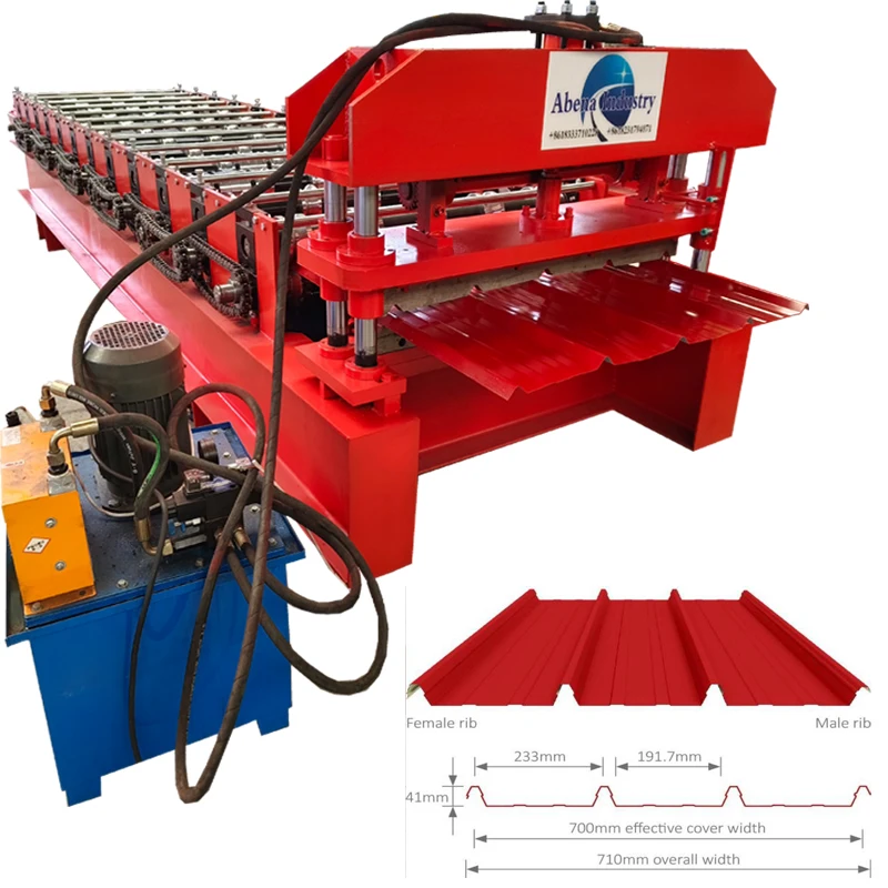 Forward Trapezoidal Sheet Metal Roof Tile Making Machine For Construction Works