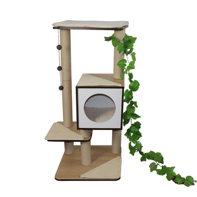
MDF Pet Tower Ceiling Condo Natural Paradise Wall Activity Centre China Hou Cat Tree Castle 
