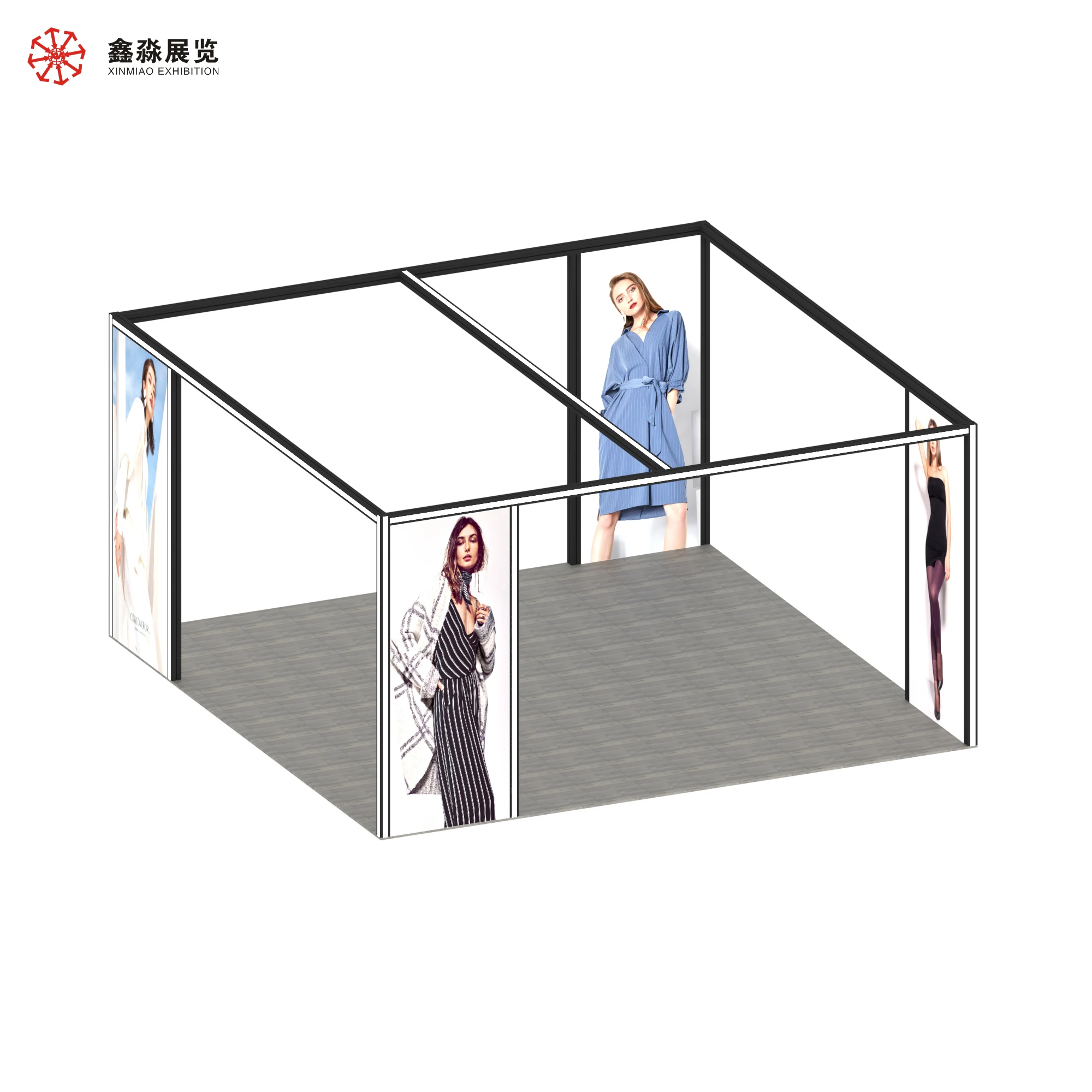Hot Sale flashlight Store Shopping Mall Display Booth Aluminum Cloth Store aluminum Exhibition frame