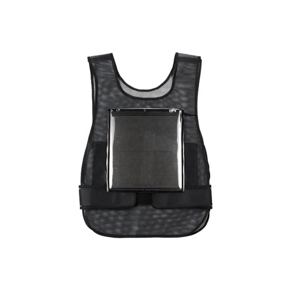 Dynamic Programmable Wireless Connection App Led Screen Animation Display Flexible Led Advertising Vest With Wearable Jacket