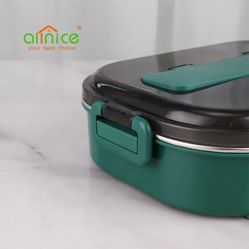 Creative Portable Square Bento Lunchbox 304 Stainless Steel Lunch Box With Tableware