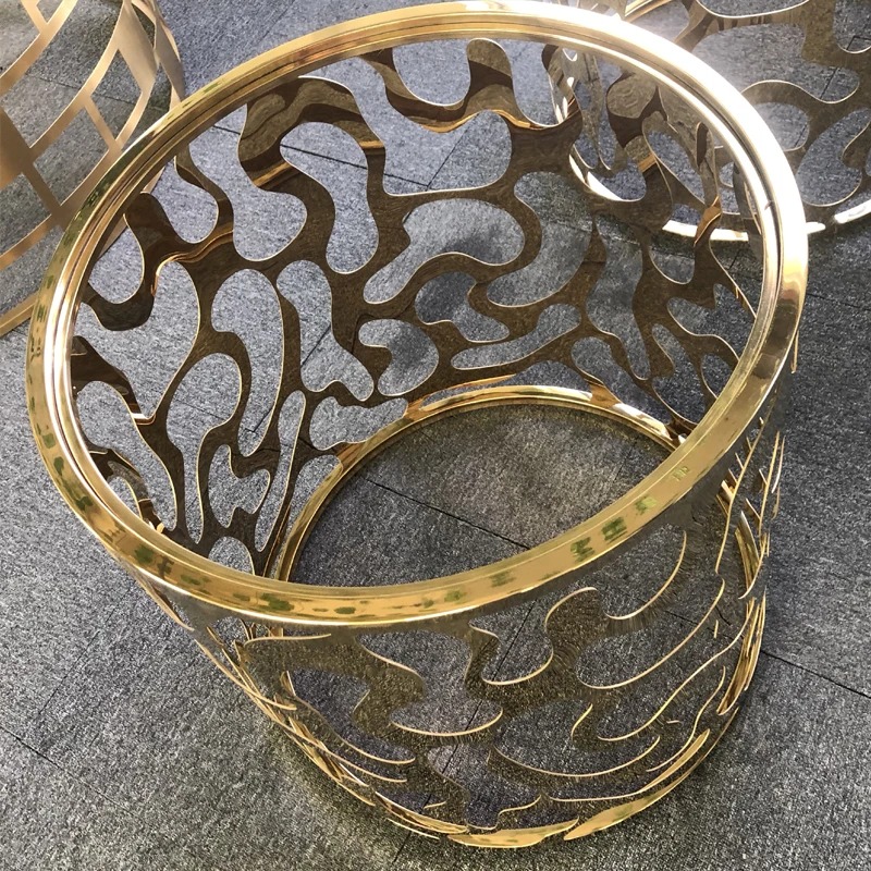 Stainless Steel Round Coffee Table frame for Marble Glass Table Top