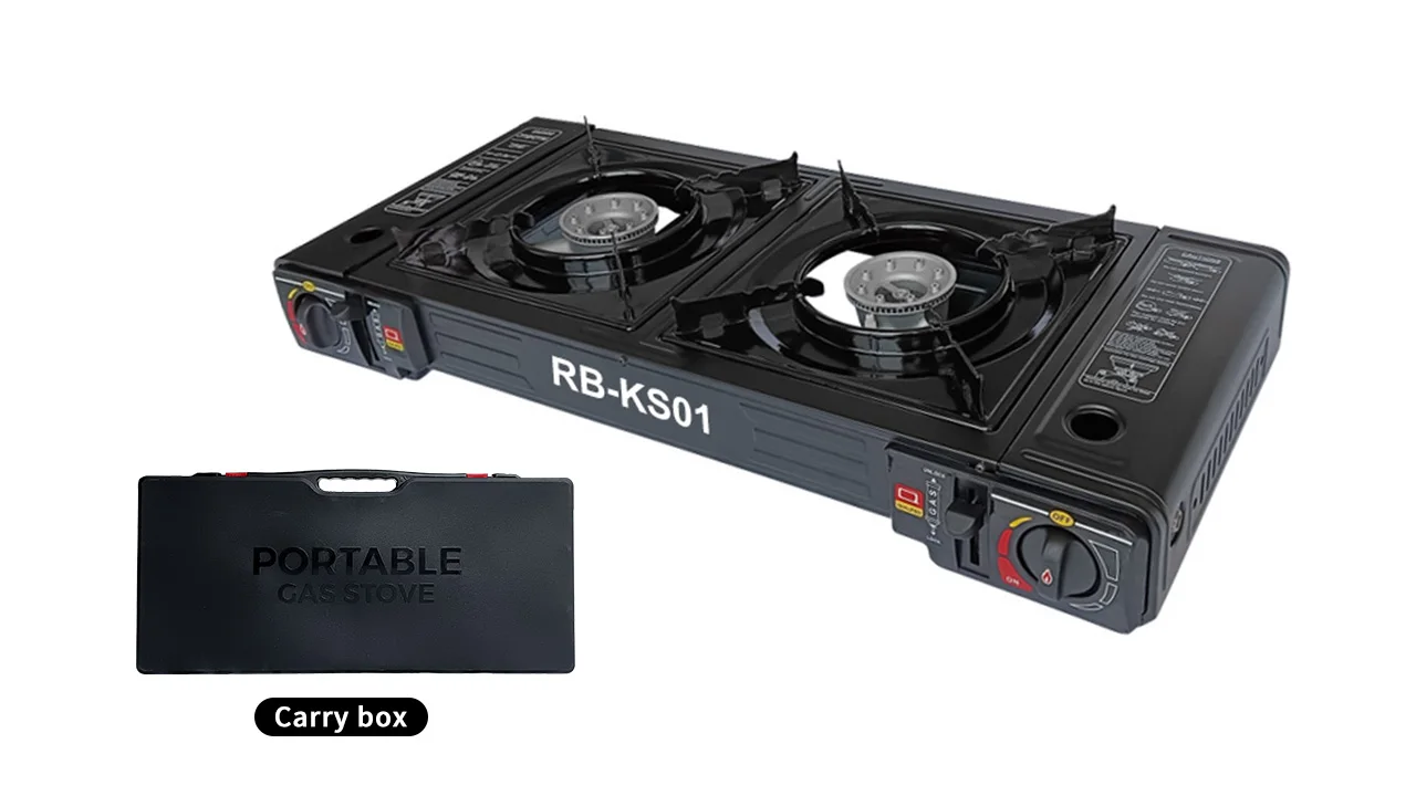 Portable Mini 2 Burners Table Top Double Gas European style simple Small headed outdoor stove