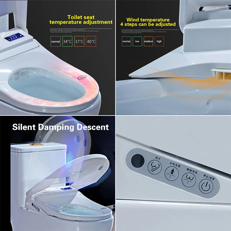 Electronic Flush Intelligent Senor Warm Heated Automatic Operation Smart Toilet Seat with Bidet