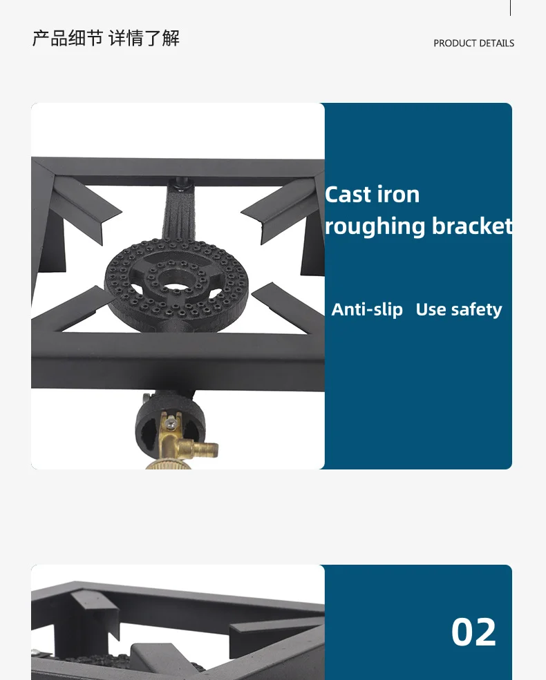 kitchen gas wok stove cast iron gas burner cast iron stove Kompor Gas Komersial with 3 burner