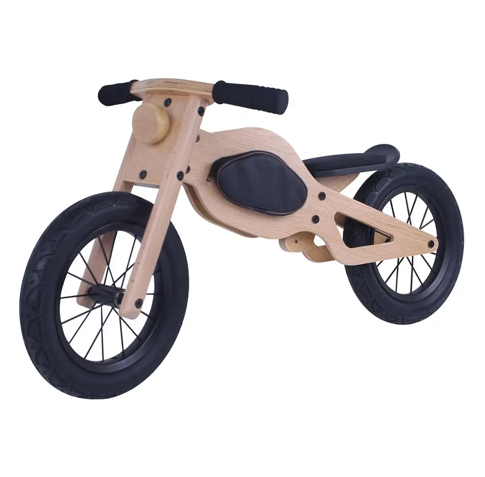 12 Inch Wooden Balance Bike Kids Bicycle Cool Motor Bike Ride on Toy CAR 2 to 4 Years 5 to 7 Years