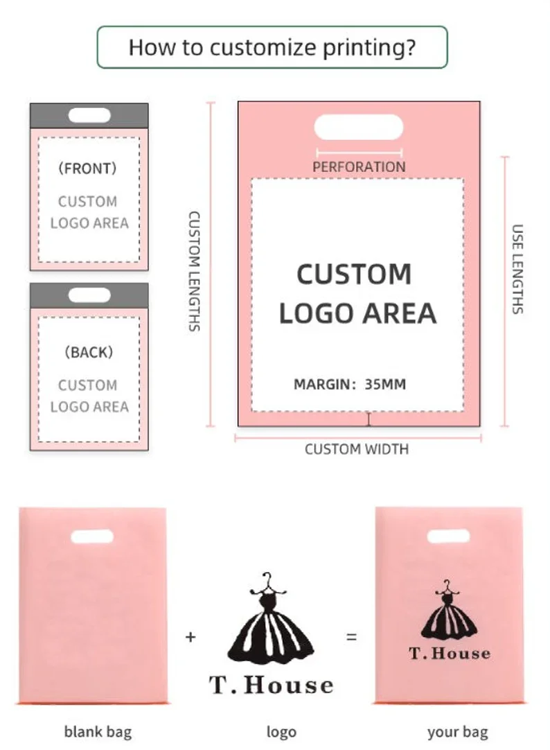 Wholesale Die Cut Eco-Friendly Custom Design Shopping Printing Plastic Bags With Logo