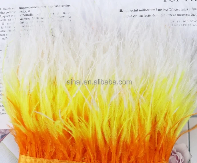 Cheap Sale 10-15cm Fluffy Ostrich Feather Fringe Trimmings Colorful Feathers Decoration For Party Dress Costume Skirt