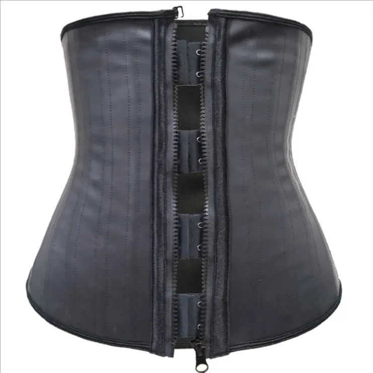 Wholesale Stock Item Women Waist Traninig 25 Steel Boned Latex Clip and Zip Waist Trainer Cincher Corset for Waist Slimming