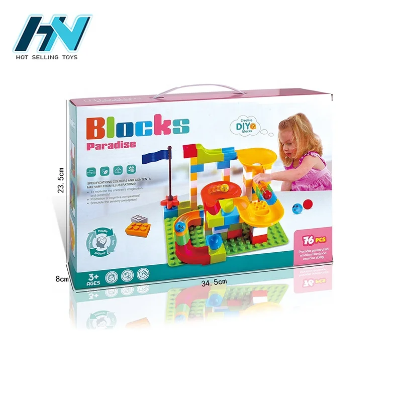 ABS material Educational DIY marble run track toy building block marble run for children